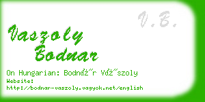 vaszoly bodnar business card